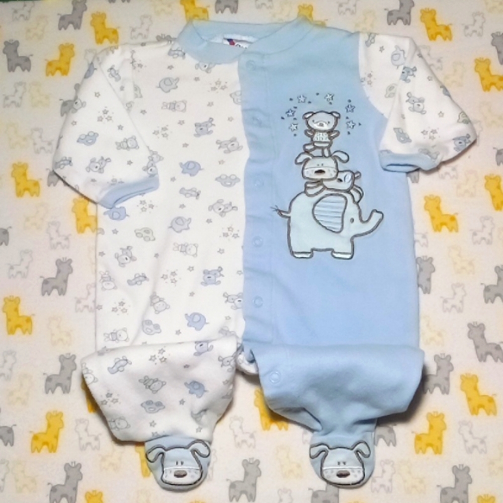 2/$15 EUC Snaps Footie Jumper